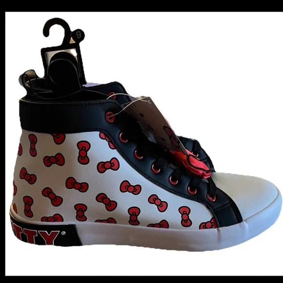Hello Kitty Women's Sneakers - Black, White, and Red - Picture 5 of 6
